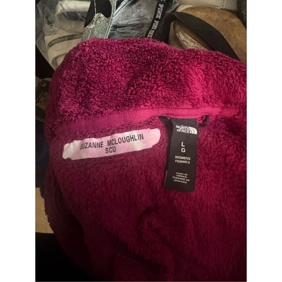 The North face osito oso furry teddy jacket purple magenta pink red large (L) - Picture 8 of 13